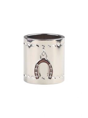 Silver Horseshoe Charm Scarf Ring